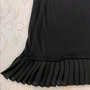 Sleeveless blouse, black, large ruffled/pleated
